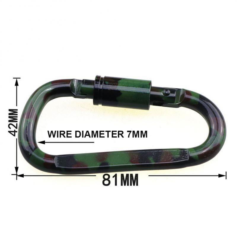 1pc Hanging Buckle Aluminum Alloy D-type Camouflage Spray Paint Long Nut Mountaineering Buckle Tactical Hanging Buckle Bag