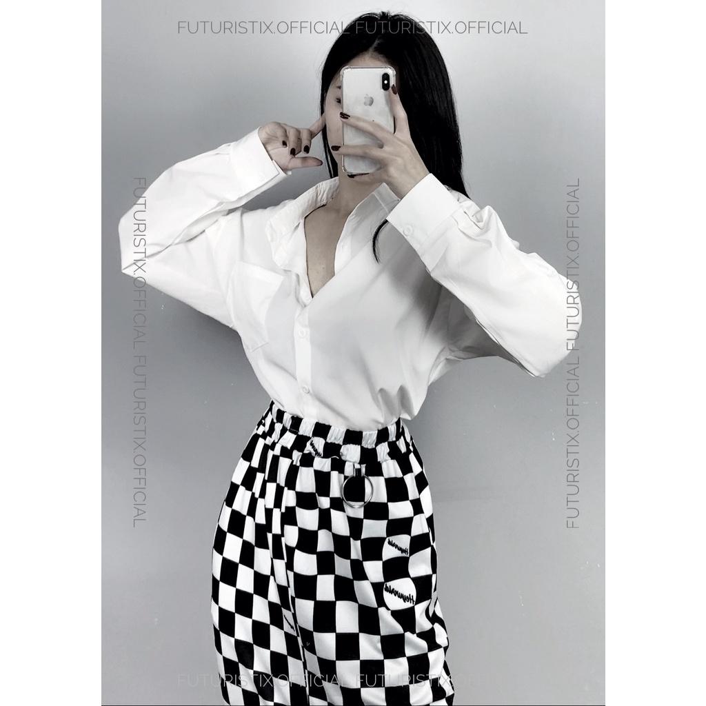 Chân váy dáng dài caro B&amp;W siêu chất FuturistiX CV189