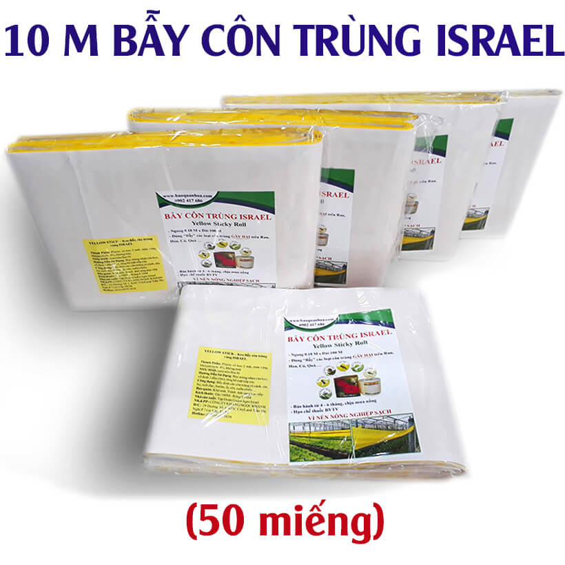 25 Miếng Bẫy Ruồi Vàng, Bẫy Côn Trùng gây hại rau sạch và cây ăn trái tại nhà nhập khẩu Israel Sticky Yellow Roll