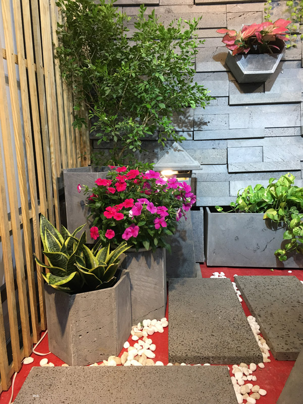 Chậu đá tự nhiên trồng cây - Chậu lục giác KT 30cm