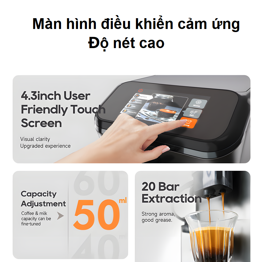 Máy pha cà phê tự động chuyên nghiệp, dùng cho quán cà phê, nhà hàng và khách sạn HiBREW H16 - Hàng Nhập Khẩu