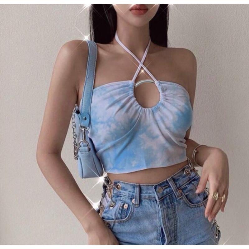 ÁO CROPTOP YẾM KHOEN LOANG 2 MÀU