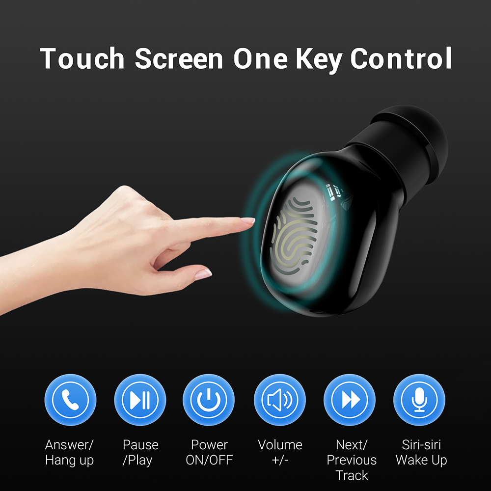 Tai Nghe Bluetooth Không Dây G6s Với Màn Hình LED Chống Nước Mini Stereo TWS Dành Cho Xe Cộ, Màu Xanh