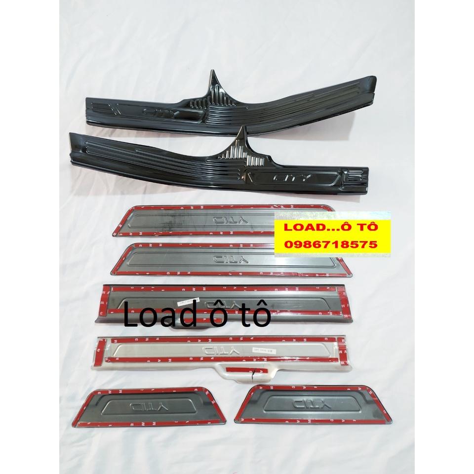 Ốp Bậc Cửa, Nẹp Bước Chân Trong Ngoài Xe Honda City 2023-2018 Chất Liệu Titan