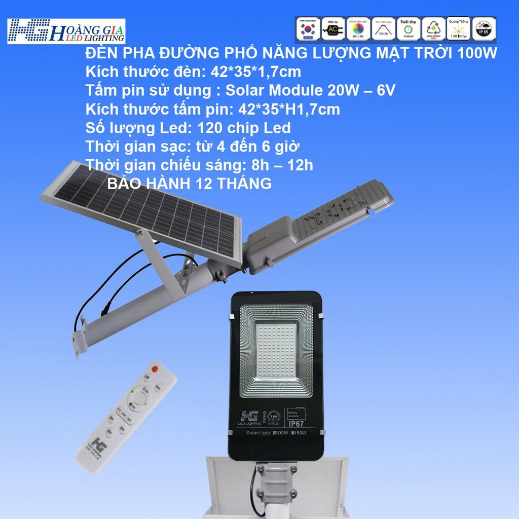 Đèn Led Pha Đường Phố Năng Lượng Mặt Trời 100W HG4