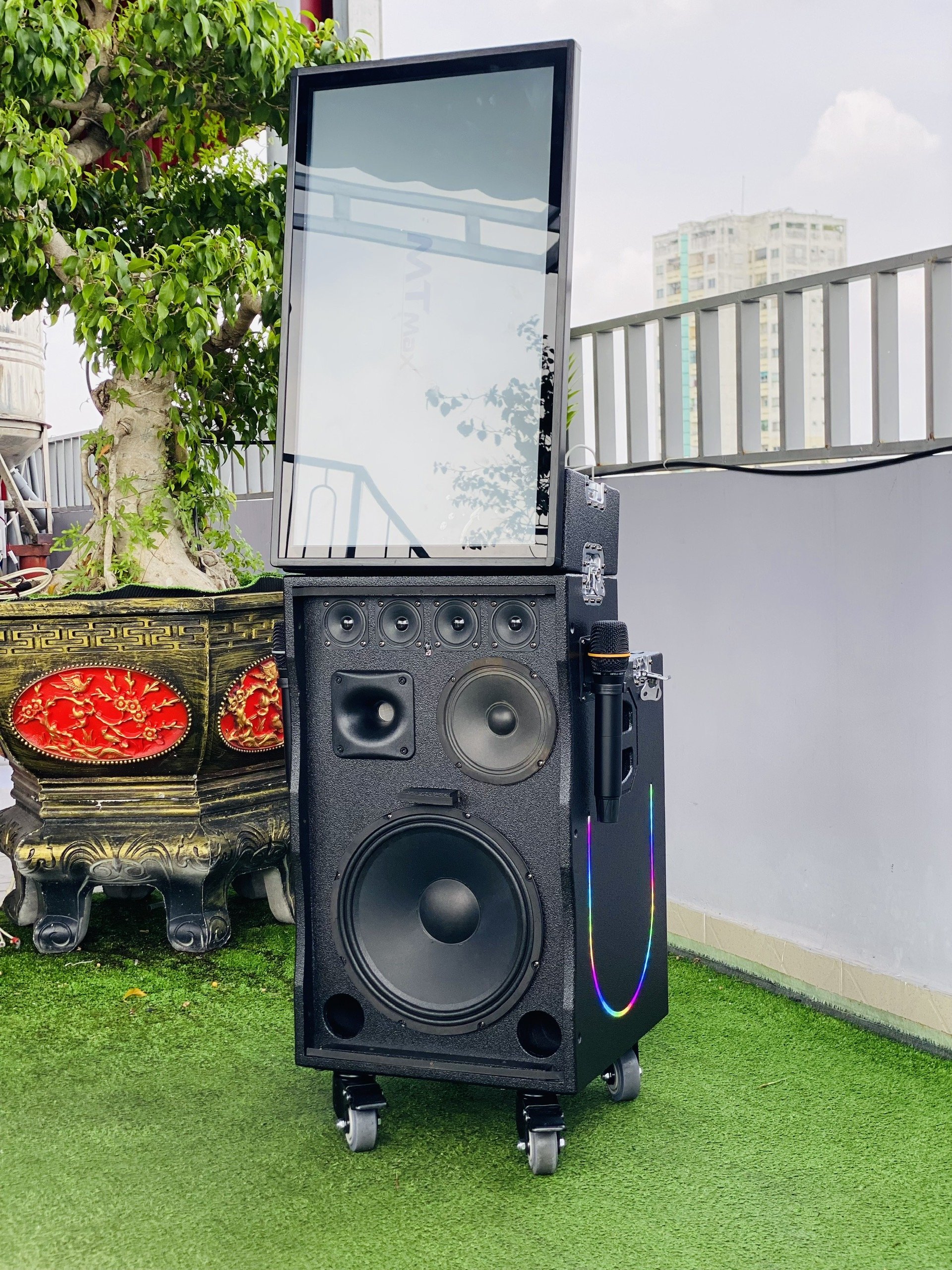 Loa Màn Hình MTMAX TK3979 Bass30 Màn Hình 27inch Góc Nhìn 178 Độ Công suất 600W Hệ Thống 7 Loa, 3 Đường Tiếng Đi Kèm Cặp Micro Kim Loại Sang Trọng Chống Hú Cao Cấp. HÀNG CHÍNH HÃNG