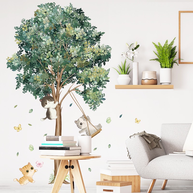 Decal Dán Tường Hoa Lá Trang Trí Phòng Ngủ, Phòng Khách - AY10291 NHAXINH014
