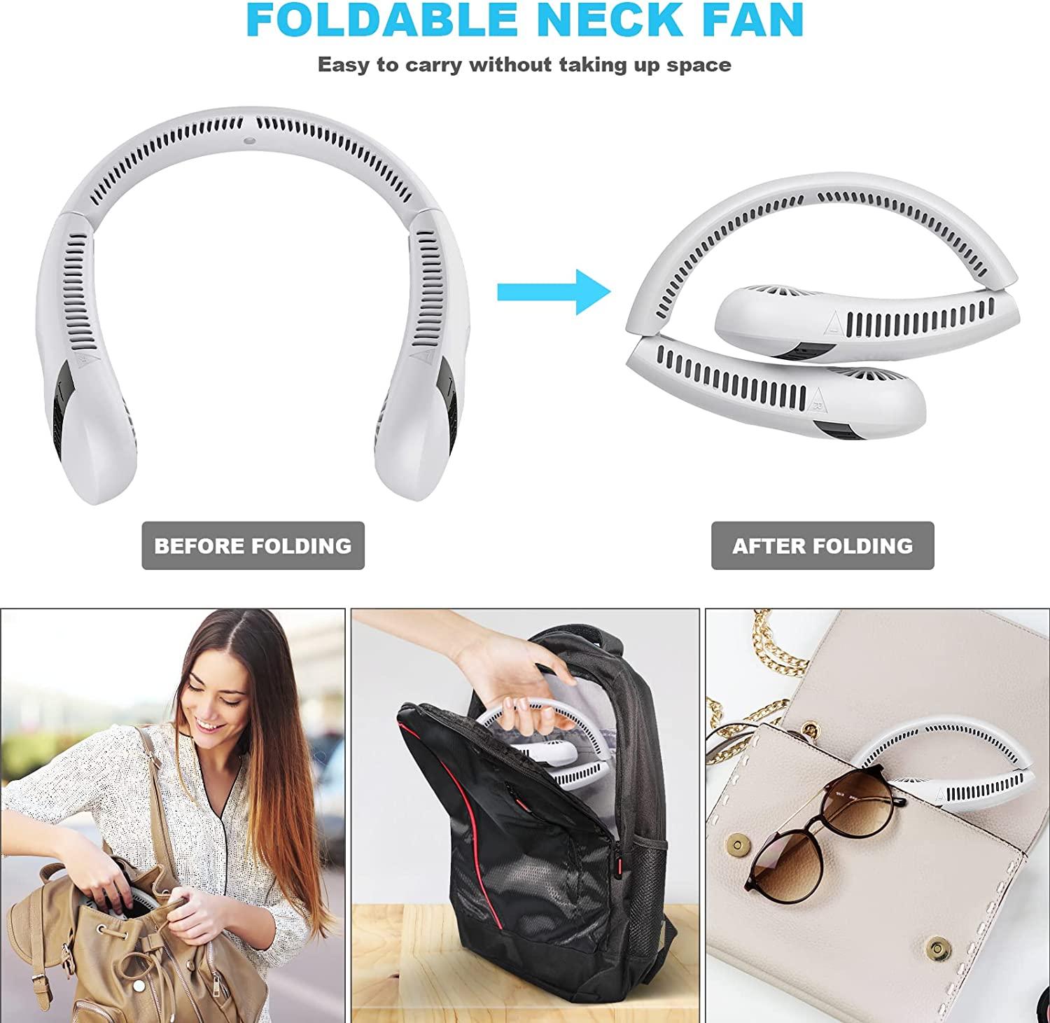 Máy truyền mã USB, 5000mAh quạt nhỏ cổ, nạp đạn, quạt không quạt không chiều, 150 176; quay cho thể thao, du lịch, văn phòng và cắm trại ngoài trời