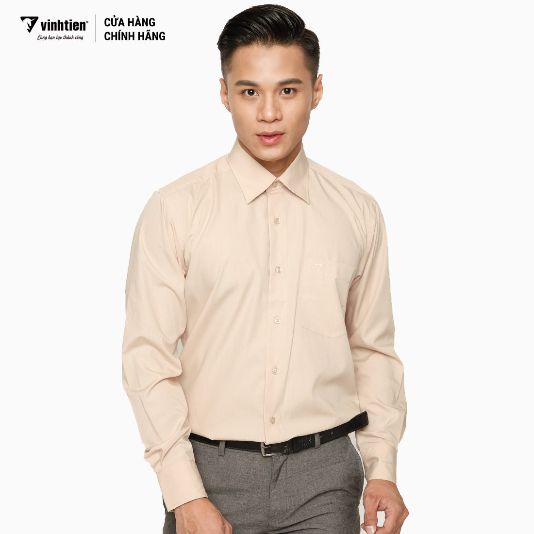 Áo Sơ Mi Dài Tay Màu TC Regular Fit 325 Vĩnh Tiến - VM5-G506