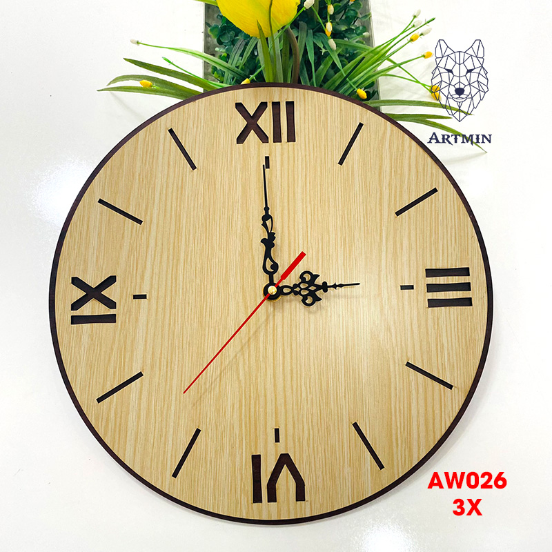 AW026 - Đồng Hồ Gỗ Decor – Đồng Hồ Treo Tường Trang Trí