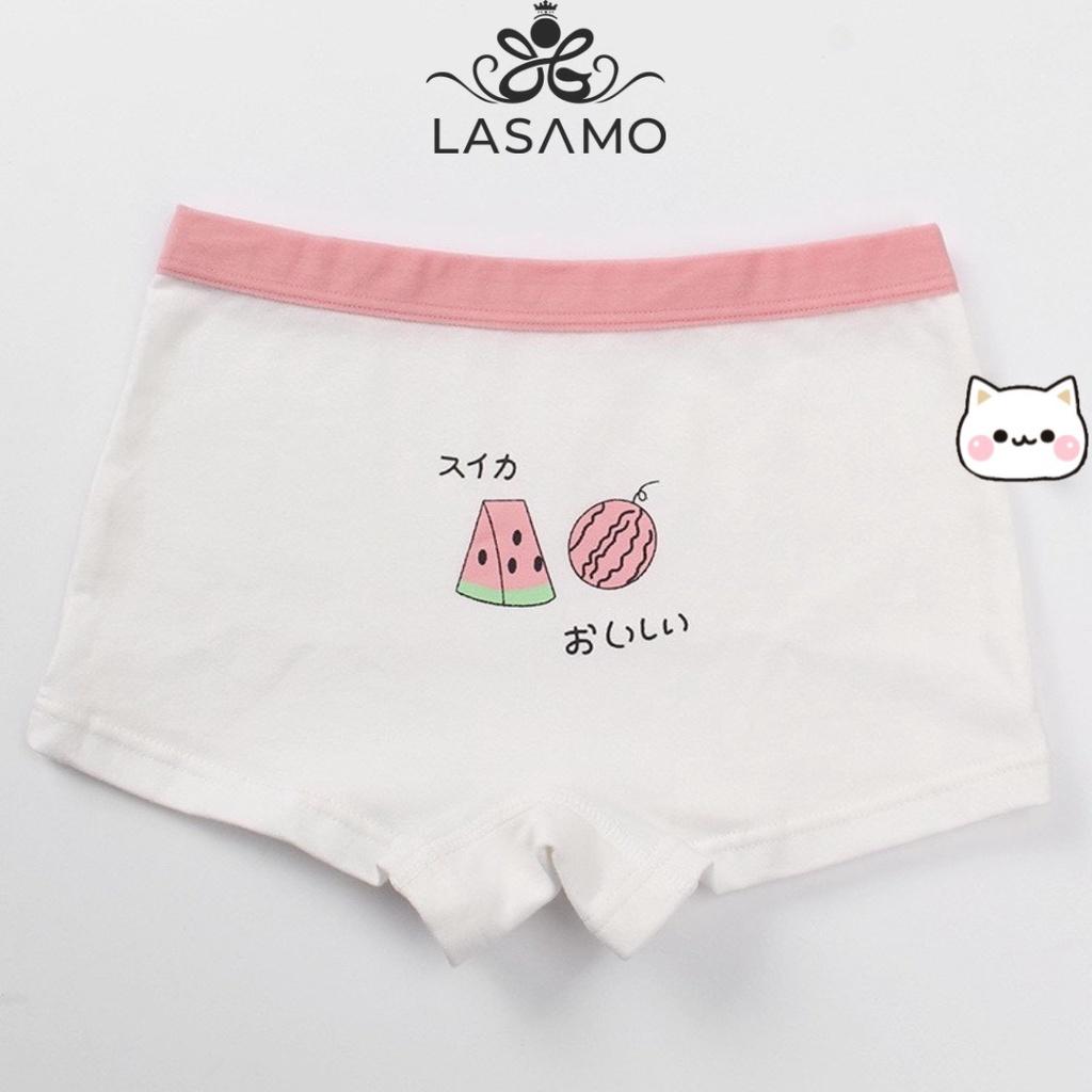 Quần chip bé gái, quần lót cho bé gái cotton cao cấp họa tiết White Watermelon dễ thương hãng LASAMO mã QLB028