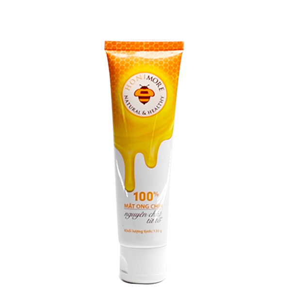 Mật ong rừng Hoa Miền Núi dạng tuýp tiện dụng 130g - 100% mật ong chín Honimore