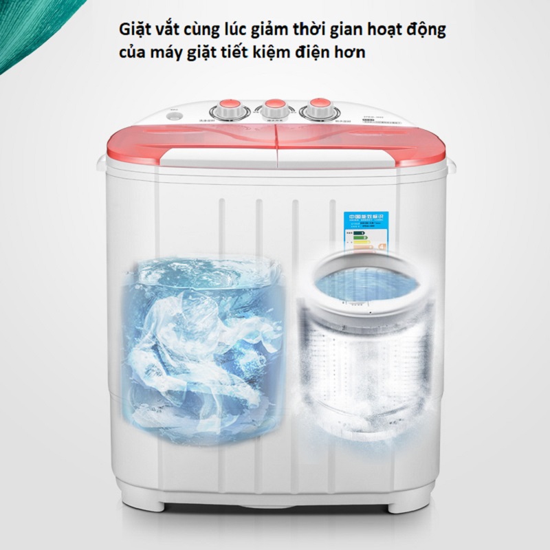 Máy Giặt Mini 2 Lồng Giặt Vắt Độc Lập Cao Cấp