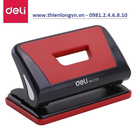 Máy đục lỗ Deli - E0103 màu đỏ (10 tờ)