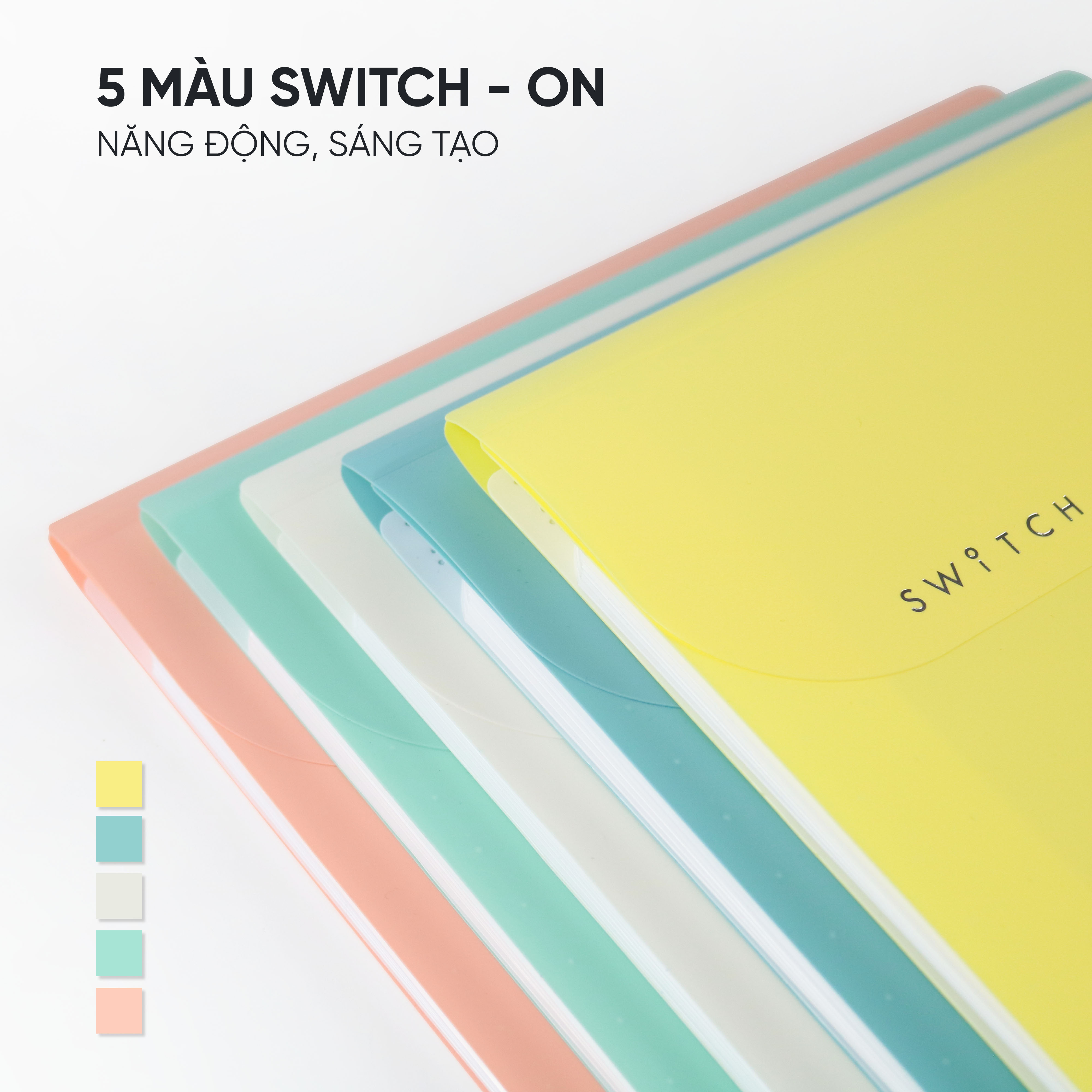 Cặp Đựng Tài Liệu A4 Nhiều Ngăn AO+ Switch ON