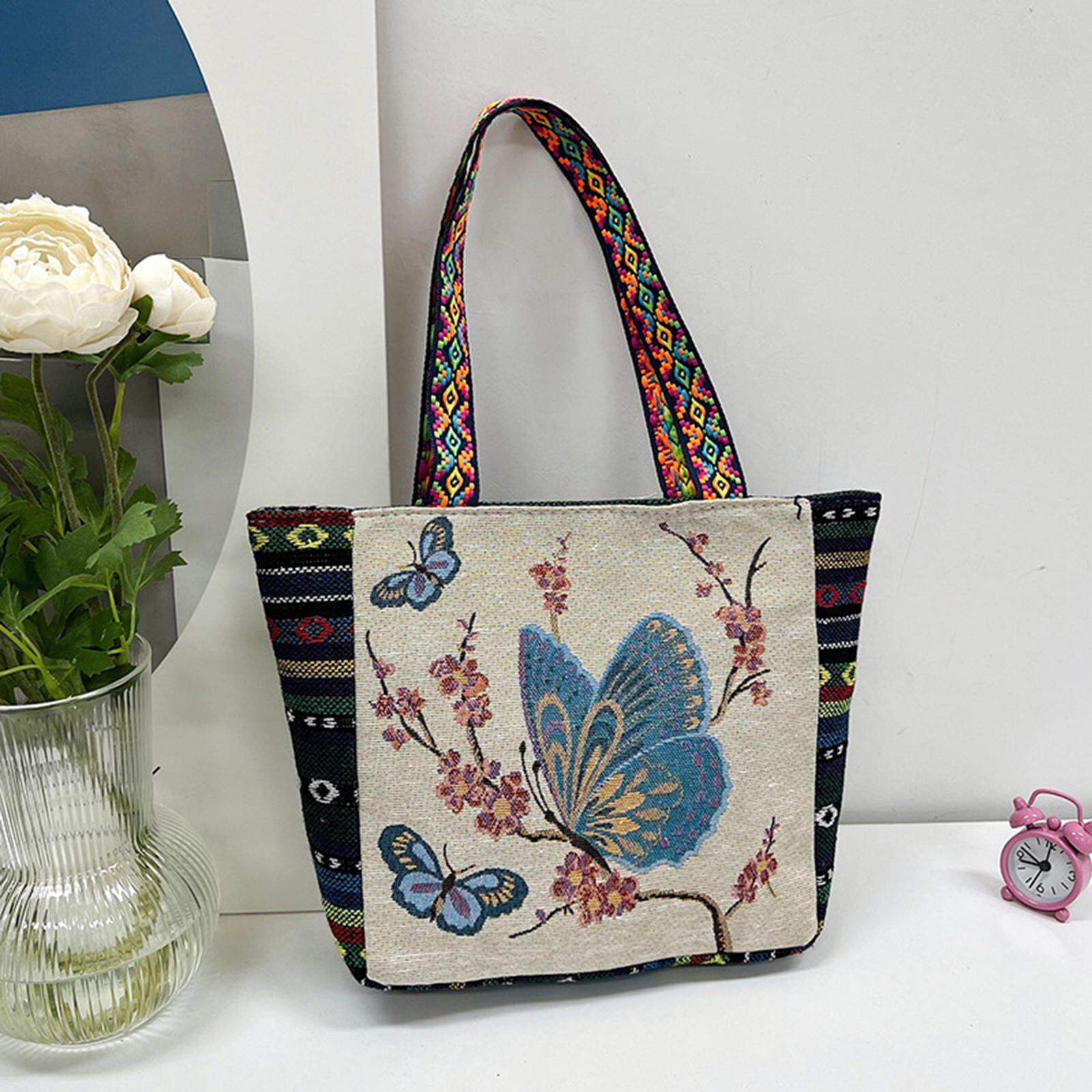 Womens Embroidery Shoulder Bag Fashion Lady Casual Travel Bag Pouch for Work Party