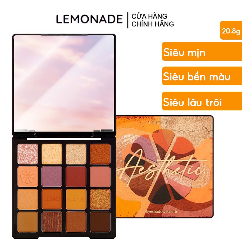 Bảng Phấn Mắt 16 Ô Siêu Mềm Mịn, Bền Màu, Lâu Trôi Lemonade Aesthetic Eyeshadow Palette