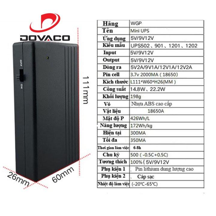 Nguồn dự phòng UPS Mini 9V-1A