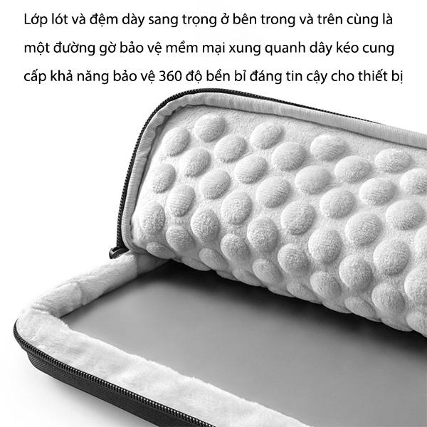 TÚI CHỐNG SỐC TOMTOC (USA) 360* PROTECTIVE KÈM TÚI PHỤ KIỆN CHO MACBOOK AIR/PRO 13” khả năng bảo vệ va đập - HÀNG CHÍNH HÃNG