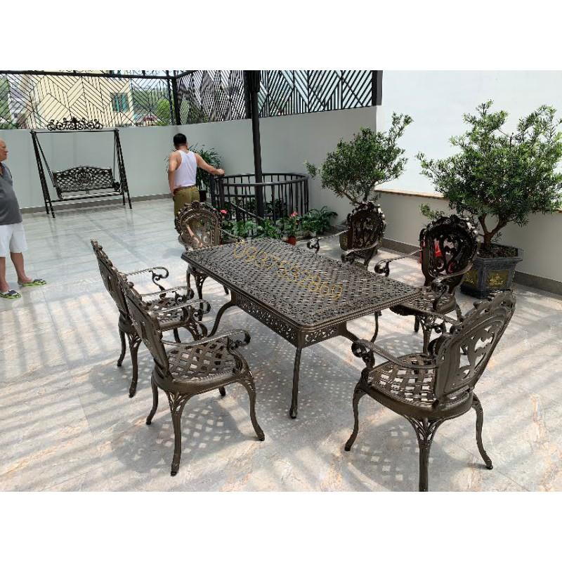 Bộ bàn ghế sân vườn nhôm đúc - Sơn tĩnh điện