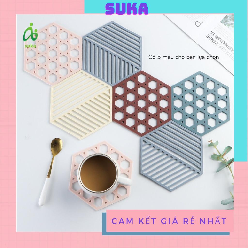 Miếng lót nồi, đế lót nồi, ly cốc chén, bát đĩa cách nhiệt chống trượt chất liệu silicon cao cấp
