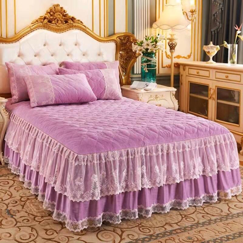 BỘ GA GỐI NỈ TRẦN BÔNG BÈO PHỦ