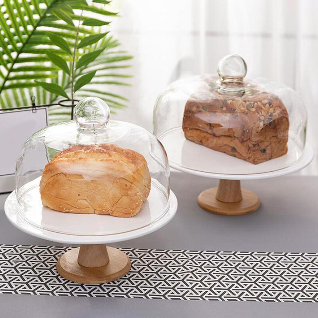 Glass Cover Serving Tray Cake Stand Plate for Birthday Party Muffin Appetizer Bread Fruit Decor