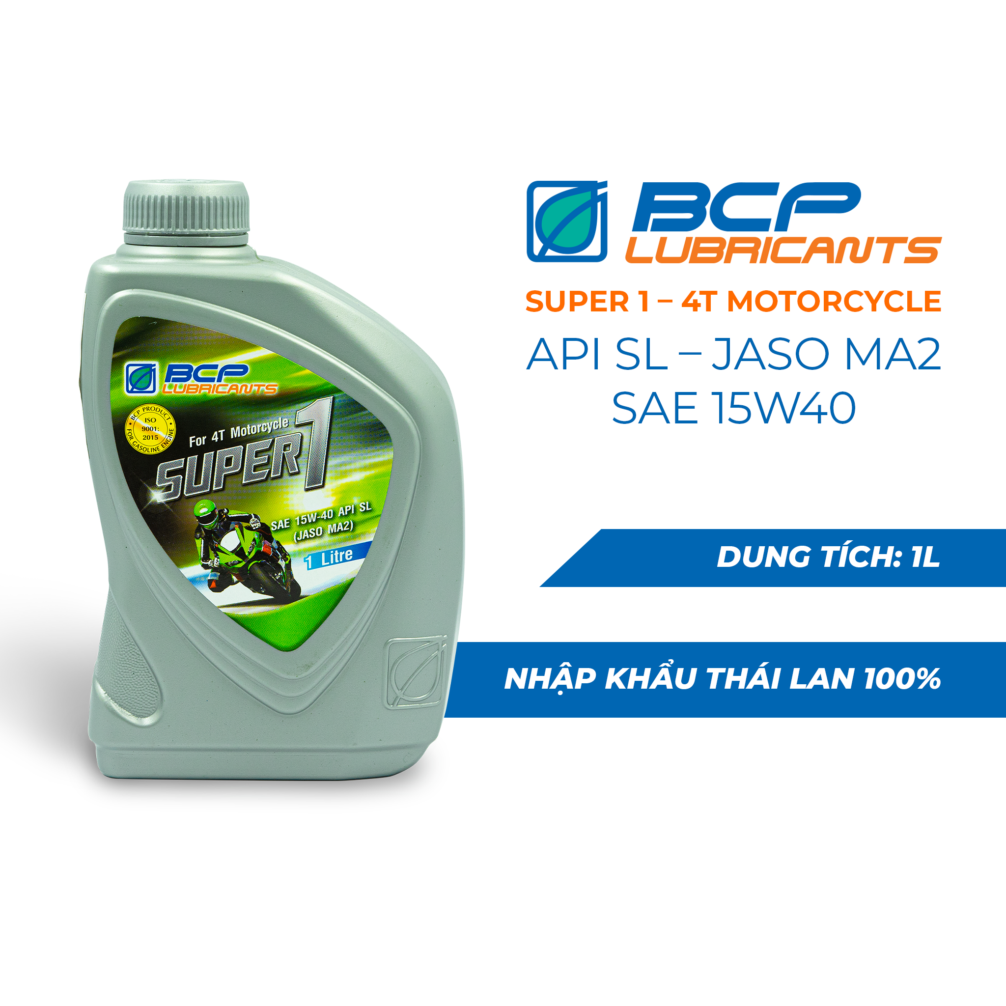 Combo Dầu Nhớt Xe Máy BCP 15W40 + Dung Dịch Làm Sạch Buồng Đốt BCP S-Ultra