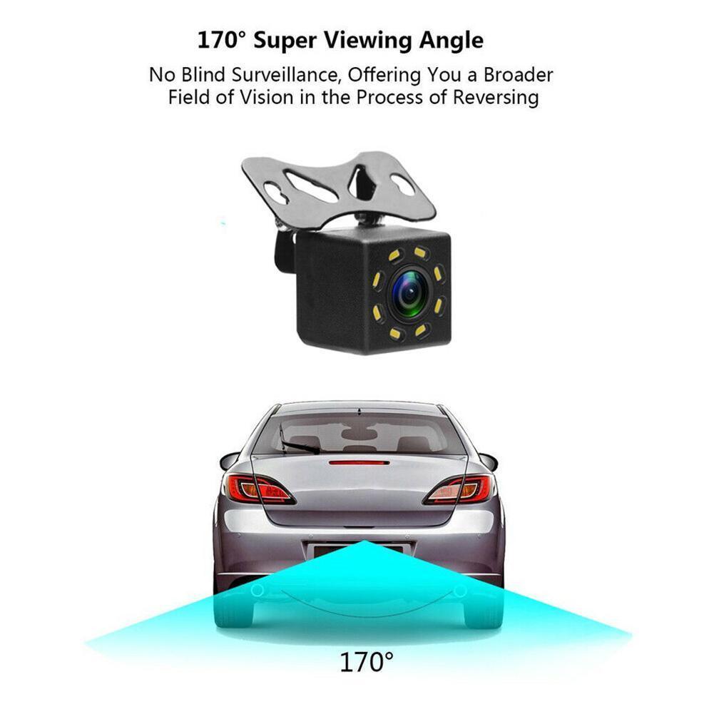 Camera Chiếu Hậu Ô Tô Nhìn Ban Đêm 170° Camera Lùi Xe 8 Bóng Đèn LED Cho Xe Hơi