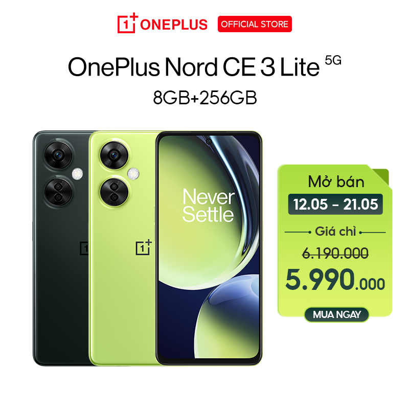 Điện Thoại OnePlus Nord CE 3 Lite | 6.72 Inch IPS LCD | 5000mAh | Snapdragon 695 5G | 8GB 256GB - Hàng Chính Hãng