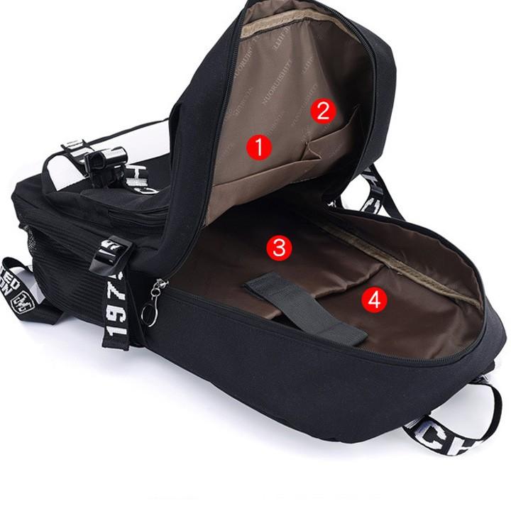 Combo balo thời trang phát sáng dạ quang Ohazo! phong cách + Dây cáp sạc USB xịn + Khóa số thông minh siêu HOT