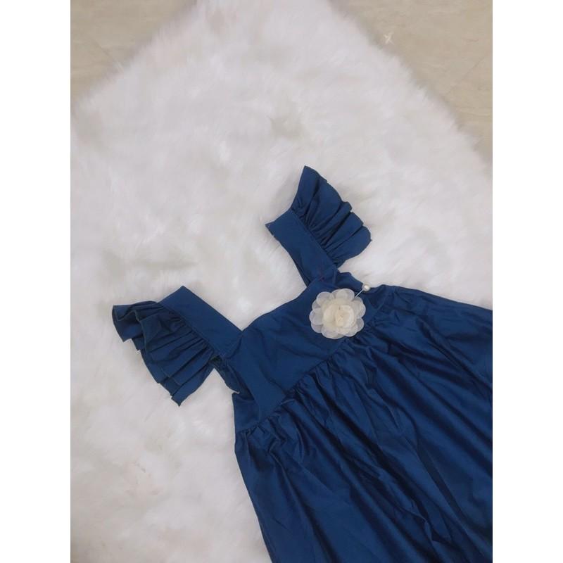 Đầm baby doll tay cánh tiên cổ vuông cài bông ngực xinh lung linh kèm hình thật