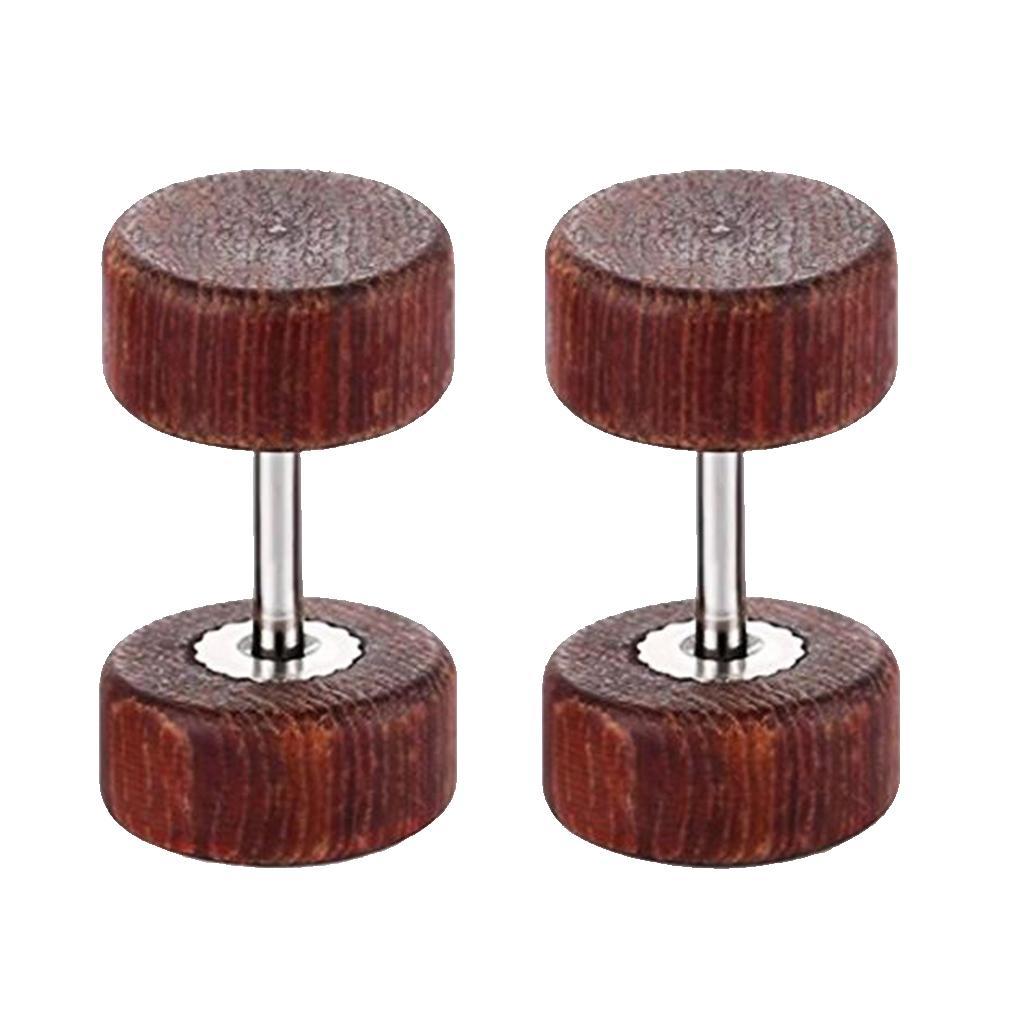 2 pairs Wooden Earrings Mens Womens Stud Earrings Ear Piercing Plugs Tunnels