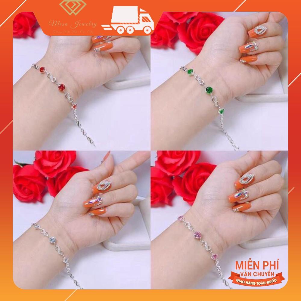 Lắc tay bạc ta số 8 đủ màu theo mệnh