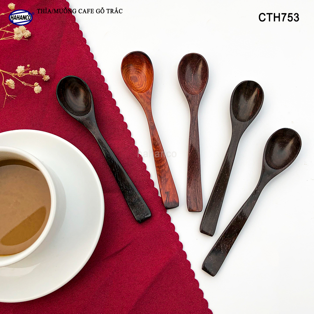 Thìa Cà Phê, muỗng pha trà, gỗ Trắc/Cẩm Chuôi uốn lượn sóng/Độc đáo - CTH753