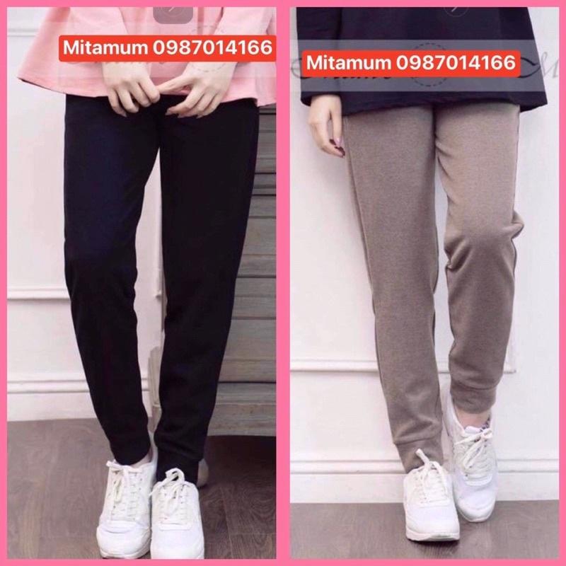 Quần dài bà bầu mùa đông chất dạ tăm joger dáng thể thao bo gấu công sở hàng thiết kế trẻ trung đẹp giá rẻ Qdatam05