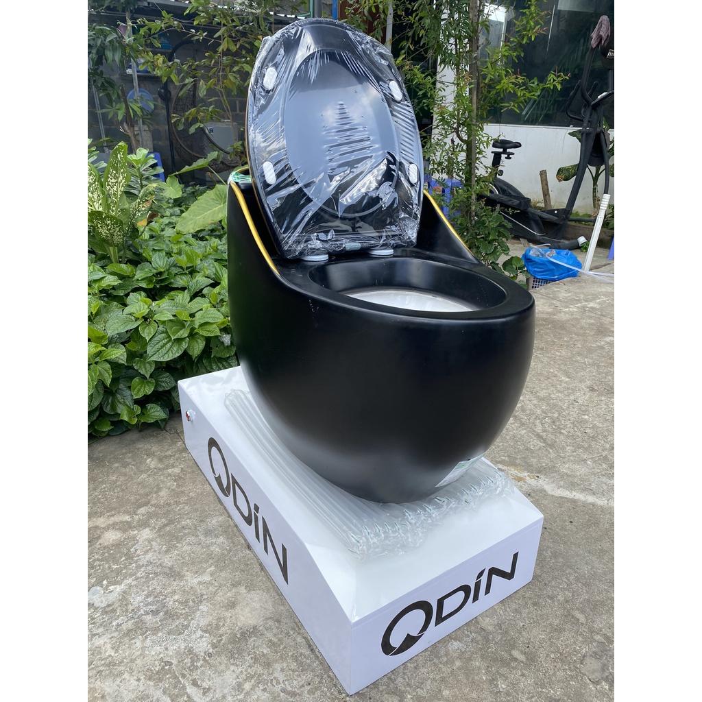 BỒN CẦU TRỨNG CAO CẤP ĐEN VIỀN VÀNG ODIN 2039DV
