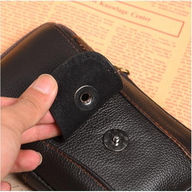 Bao Da Đeo Lưng cho Iphone 12 Pro Max Vintage Dáng Đứng Da Bò