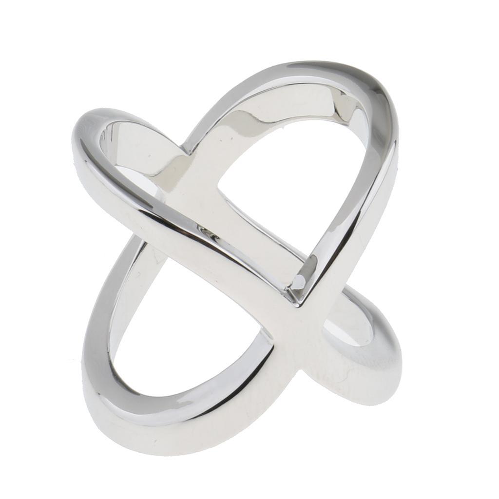 2pcs Cross Hollow Design Scarf Buckle Rings Clips for Woman Girls Jewelry