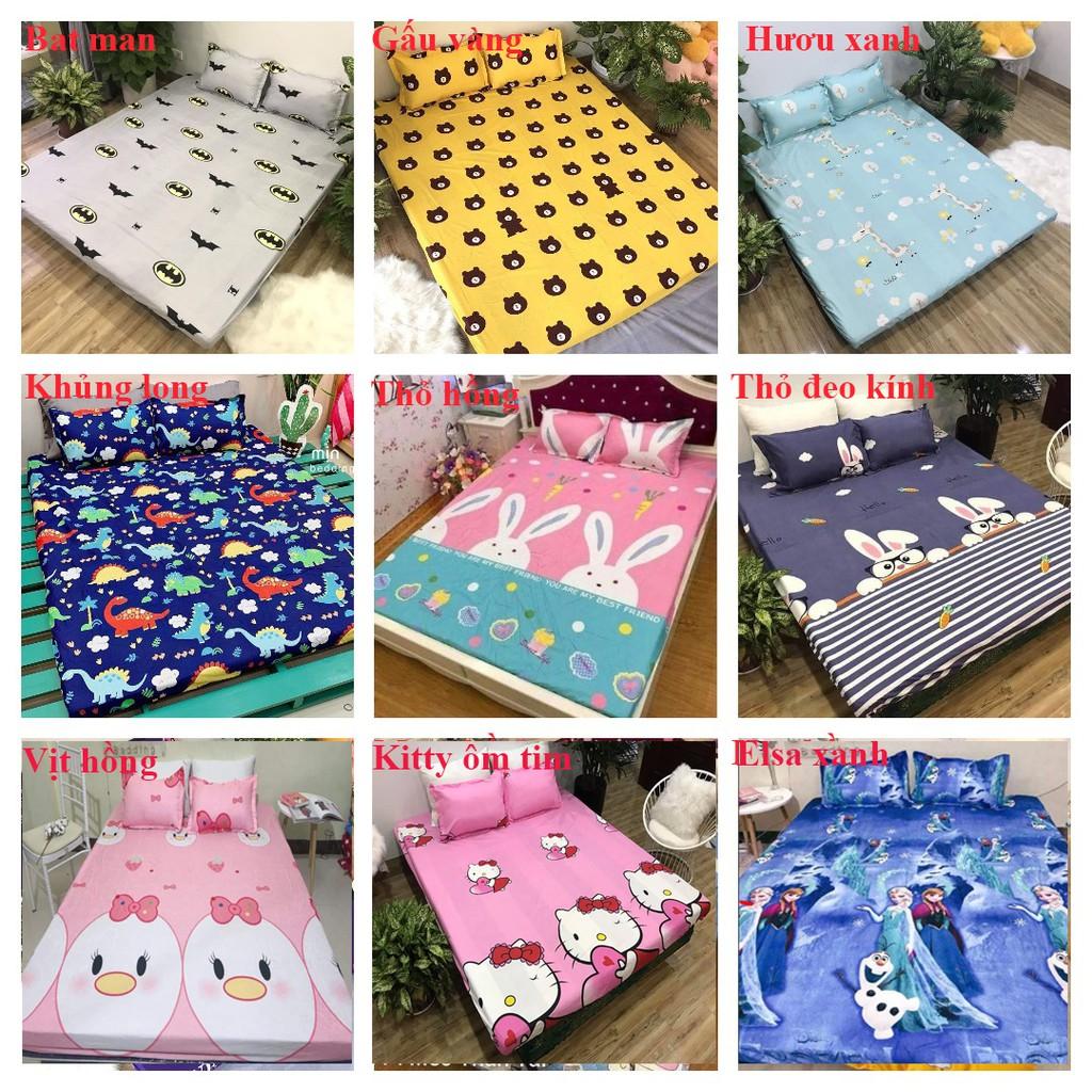 Bộ ga gối 3 món 10cm,15cm,20cm,đủ kích thước,mẫu kẻ bao diêm