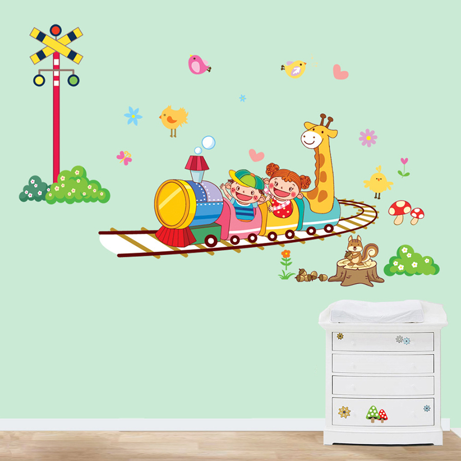 Decal Dán Tường Đoàn Tàu Cho Bé Binbin EB79 (50 x 110 cm)