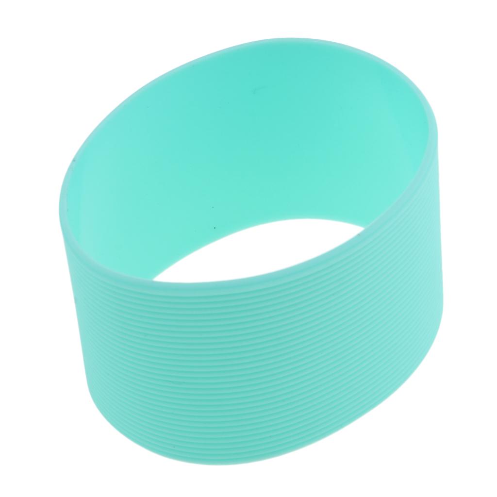 2xOutdoor Silicone Round Non- Water Bottle Mug Cup Sleeve Cover Green