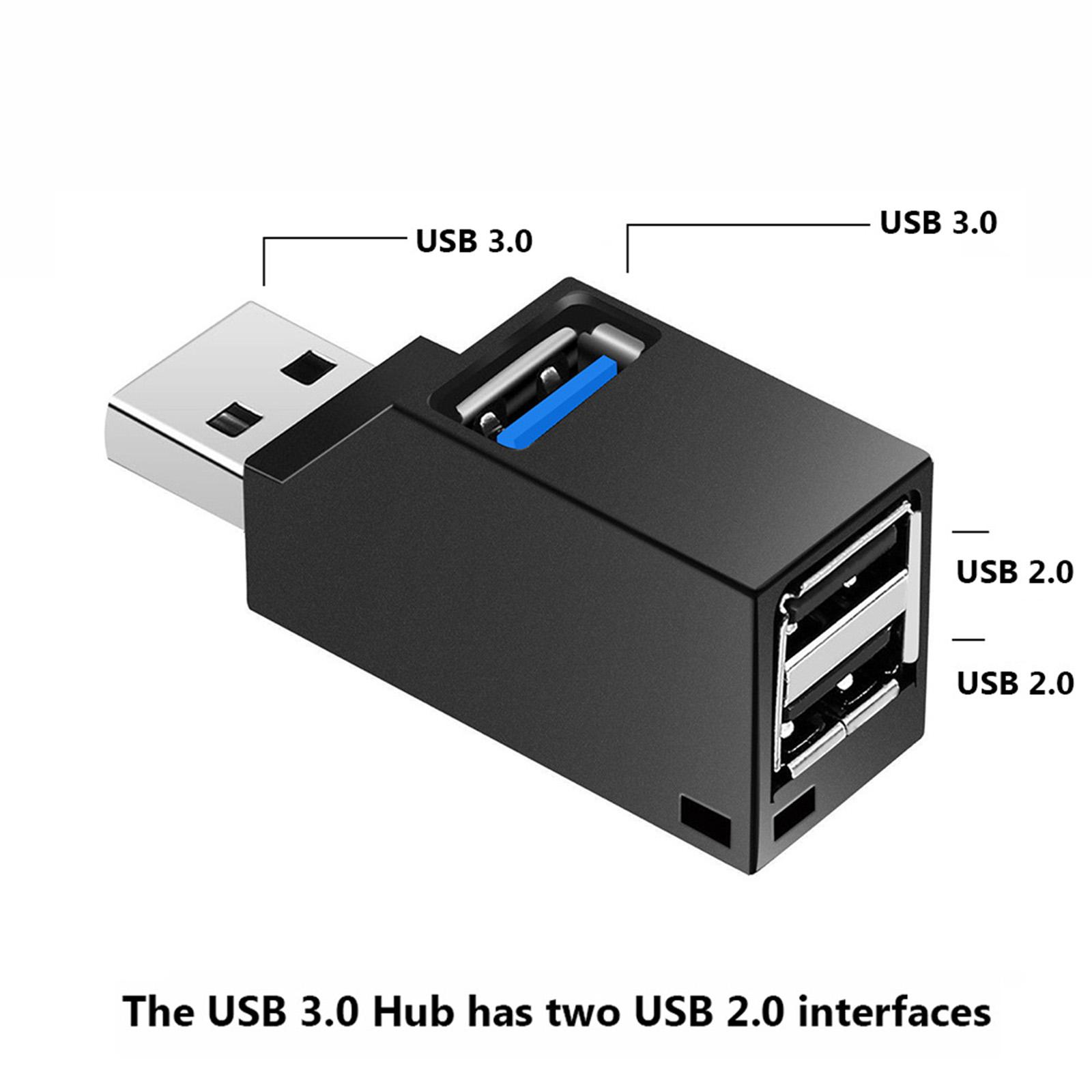 USB3.0 Splitter 3-Port USB HUB High Speed USB3.0 Separator Mini Portable USB2.0 USB3.0 Data Transmission for Notebook Laptop PC