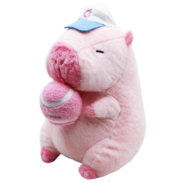 Thú Bông Capybara Ôm Banh Tennis 35 cm - Nuan Nuan YHLXT35 - Màu Hồng