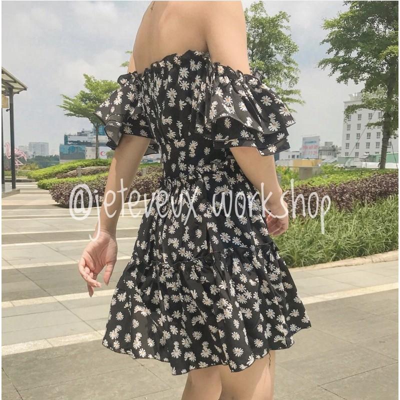 Váy bẹt vai đen