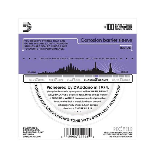 Bộ dây đàn Guitar Acoustic - D'Addario EJ26 - Phosphor Bronze, Custom Light Gauge .011-.052 - Hàng chính hãng