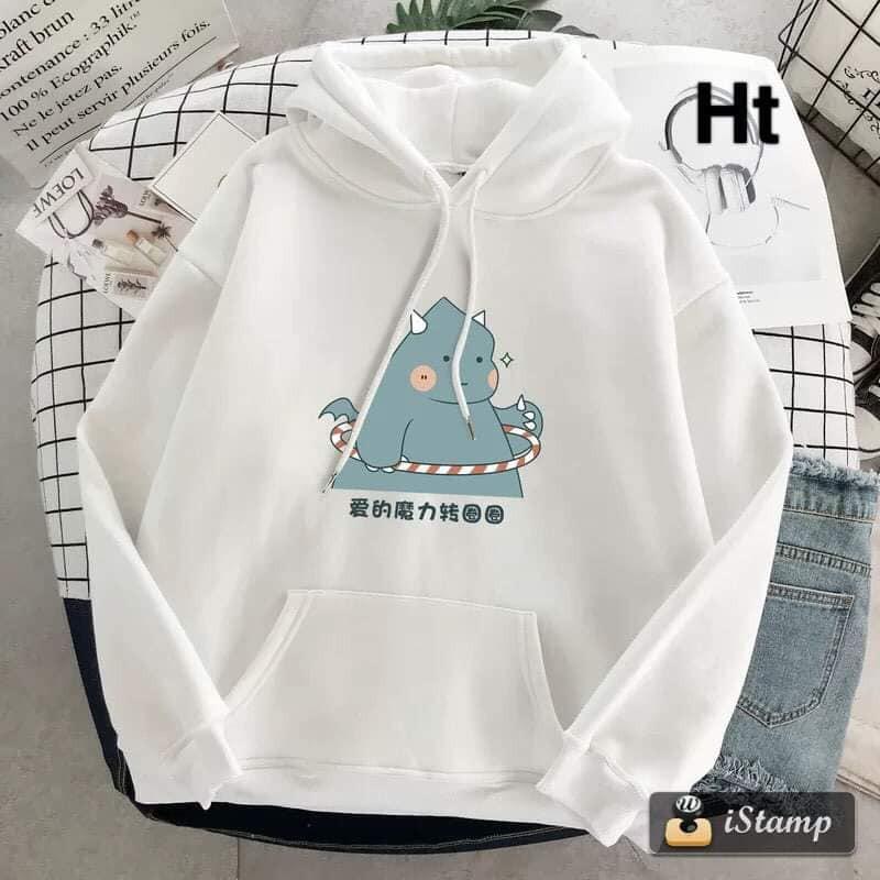 Áo hoodie dài tay khủng long chất nỉ bông cao cấp 6 màu