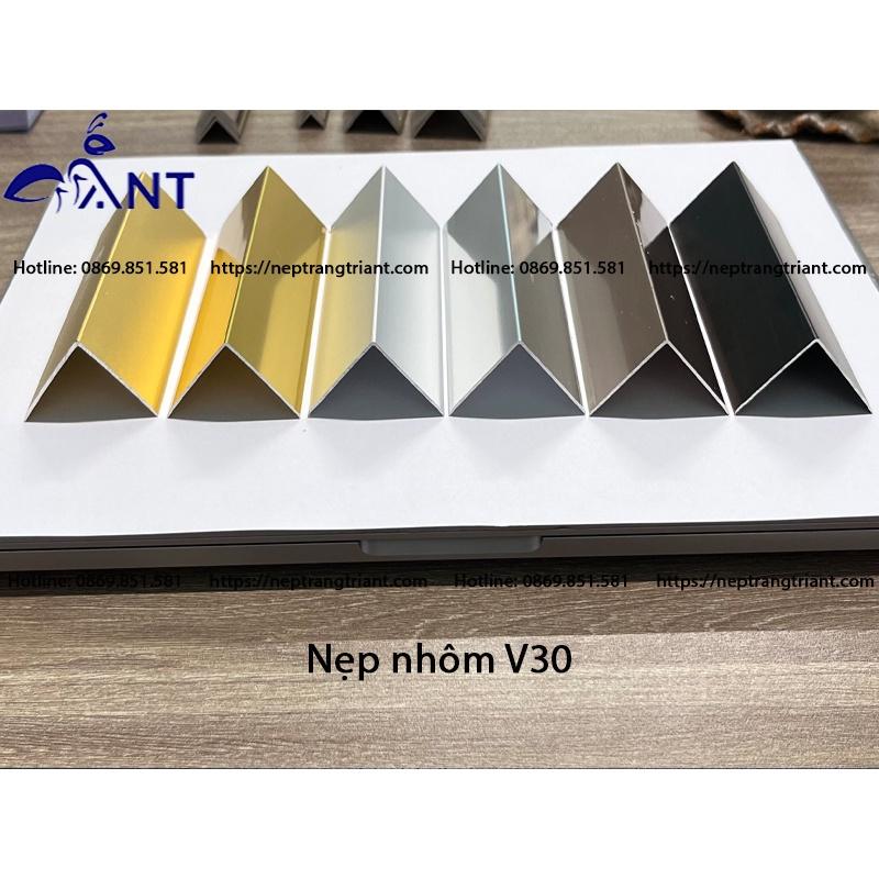 Nẹp nhôm v30 vàng hồng, nẹp nhôm chữ V, thanh V nhôm, nẹp trang trí dễ thi công