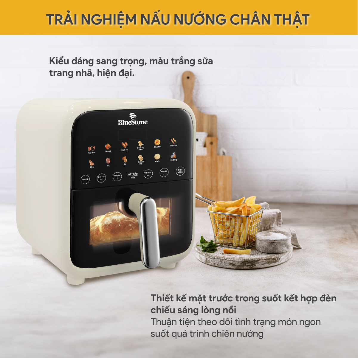 Nồi Chiên Không Dầu BlueStone AFB-5861 7 Lít 1800W - Hàng Chính Hãng