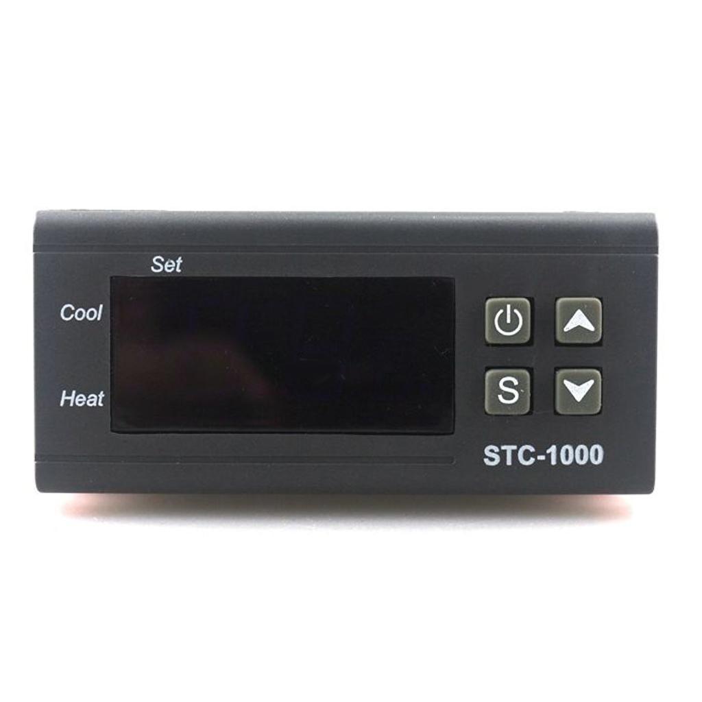 2x Dual Stage Digital Temperature Controller Fahrenheit Thermostat with Sensor for 3D Printer,Freezer,Fridge,Hatching
